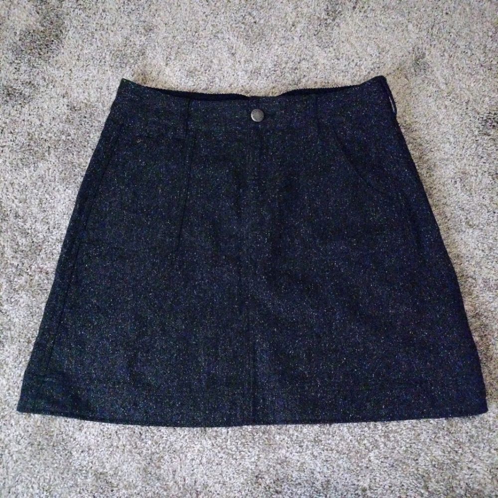 Vintage Woolrich Dark Grey Women's Wool Blend A Line Mini Skirt Sz 10